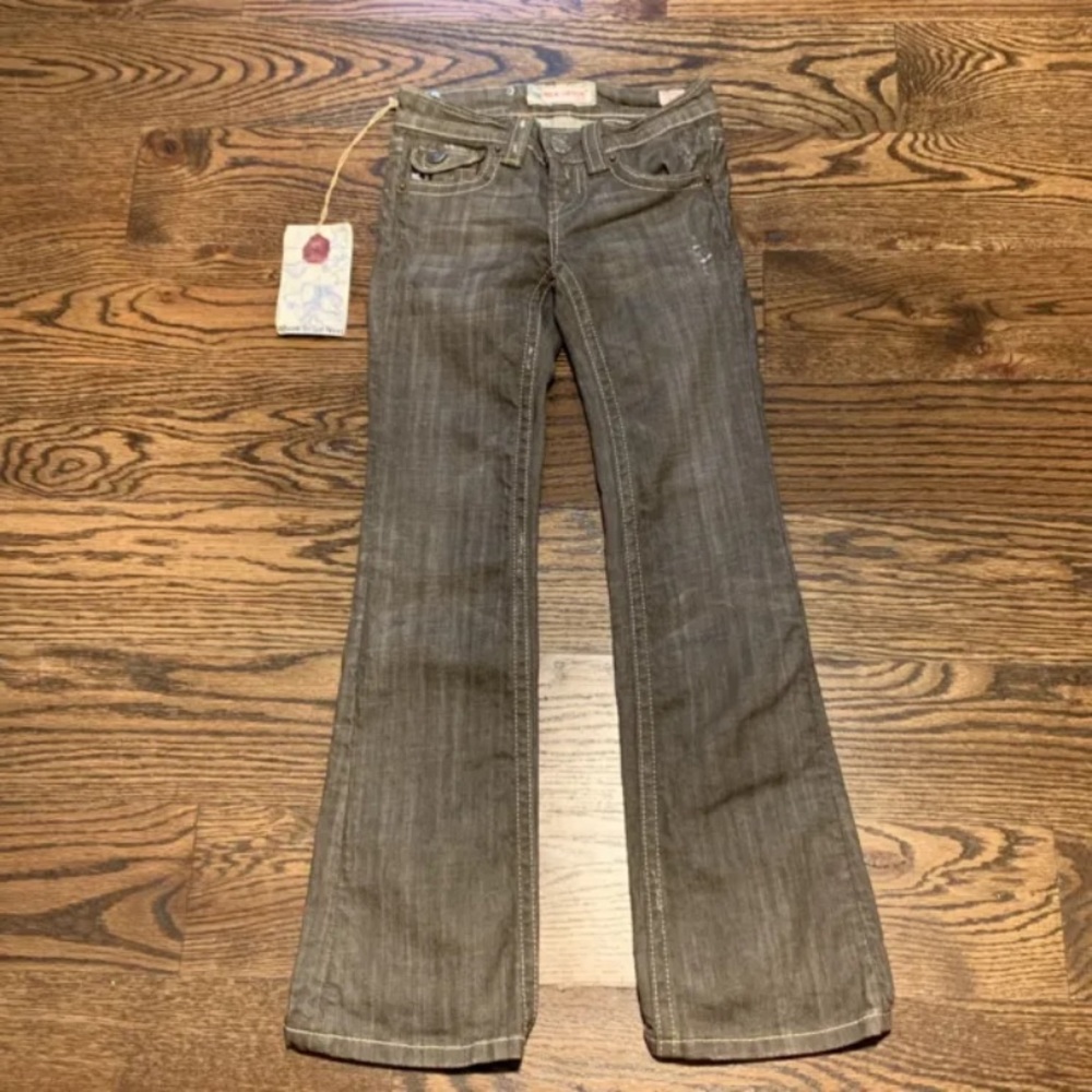 MEK DENIM USA Youth Kids Girls Black  Denim Jeans, NWT, Havana Bootcut Size W8